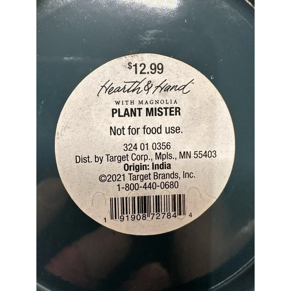 Hearth & Hand Magnolia Plant Mister‎ Metal Indoor Watering Spray Bottle Blue